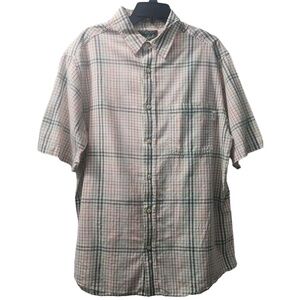 Woolrich Plaid Button Up Short Sleeve Casual Shirt Menswear‎